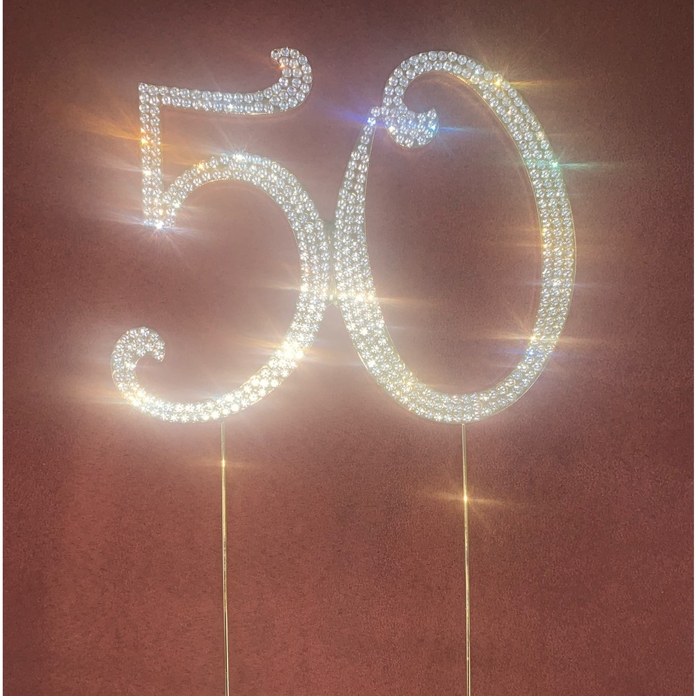 Cake topper for anniversary or 50th birthday